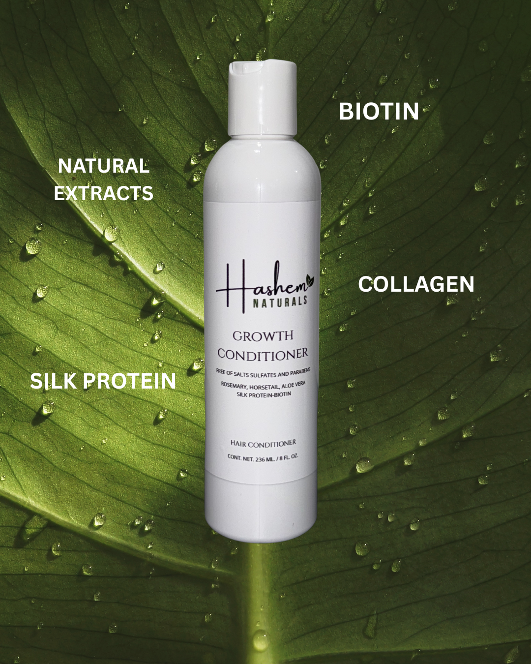 NATURAL CONDITIONER NATURAL EXTRACTS-BIOTIN-COLLAGEN-SILK PROTEIN